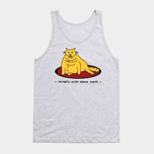 Animals with Sharp Teeth Halloween Horror Chonk Cat Tank Top